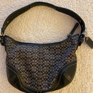 Classic Coach monogram black shoulder bag